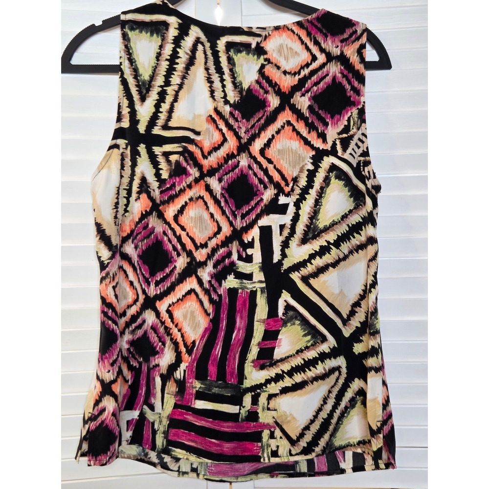 Chico's Diametric Diamonds Gloria SL Tank 1 M Fatigue Orange Purple Geometric - Picture 4 of 4